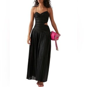 Aje Black Laurier Wave Maxi Dress